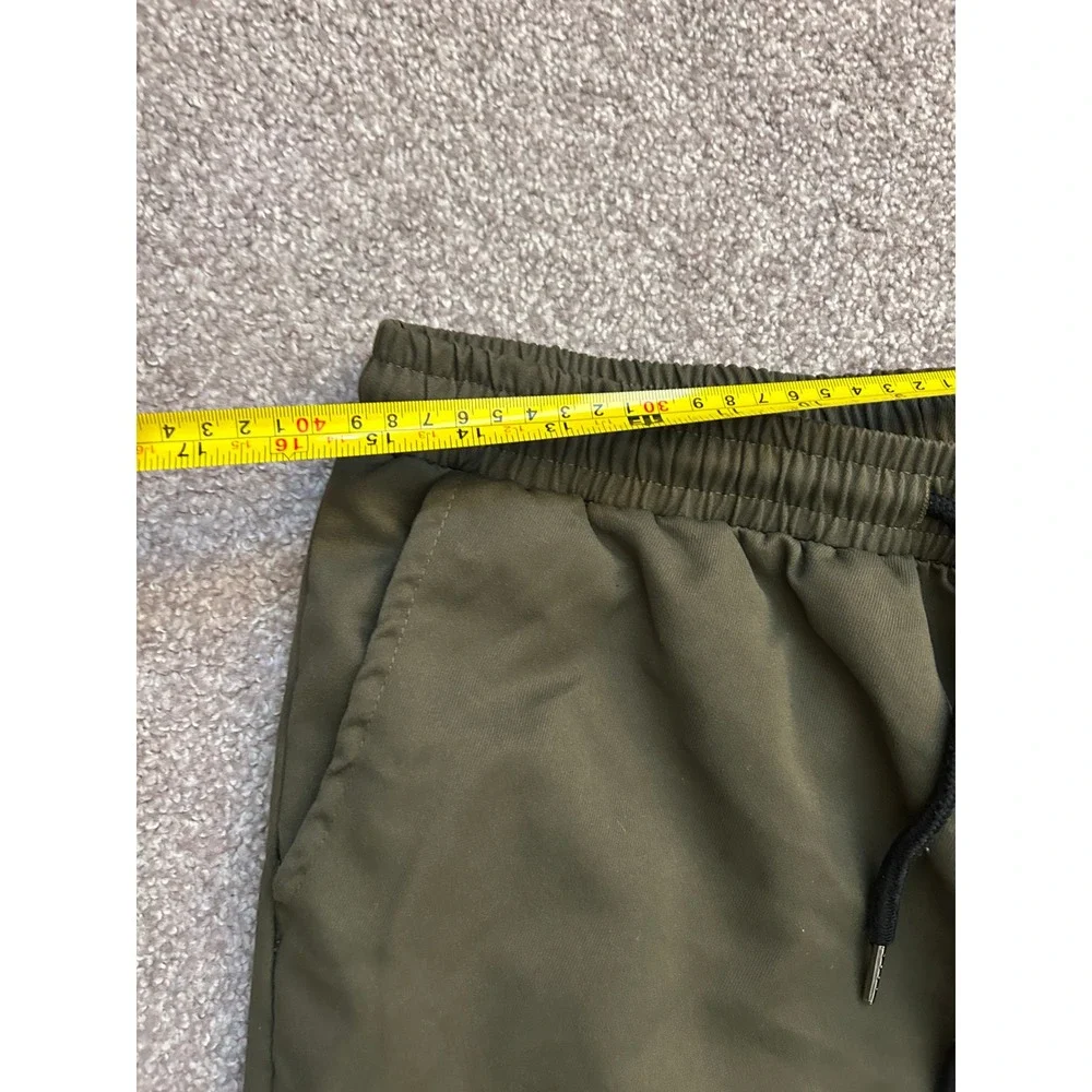 Vintage Cargo Pants Mens Medium Olive Green Excellent Wide Leg Utility Trousers
